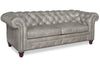 Image of Colburn Tufted Leather Queen Chesterfield sleeper sofa