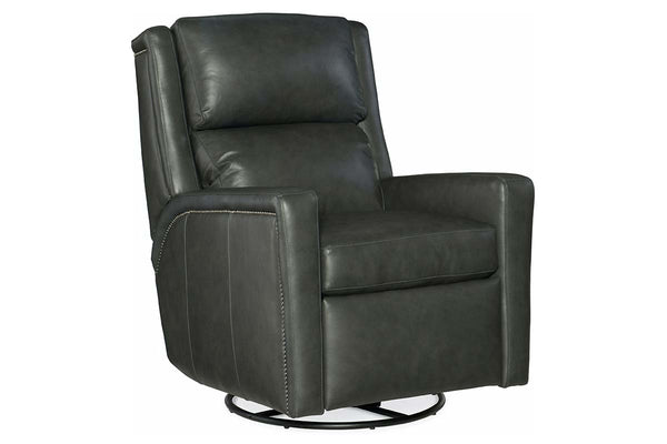 Coleman Power Leather SWIVEL / GLIDER Bustle Pillow Back Recliner