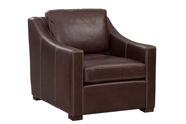 Conrad Chocolate "Quick Ship" Modern Top Grain Leather Pillow Back Chair