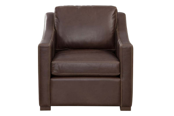 Conrad Chocolate "Quick Ship" Modern Top Grain Leather Pillow Back Chair