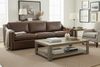 Image of Conrad Chocolate "Quick Ship" Leather Living Room Furniture Collection