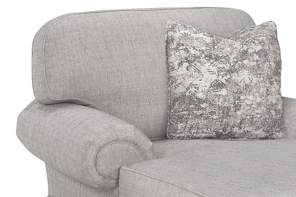 Corinne 8-Way Hand Tied Traditional Fabric Pillow Back Rolled Arm Chaise With Skirt