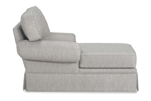 Corinne 8-Way Hand Tied Traditional Fabric Pillow Back Rolled Arm Chaise With Skirt