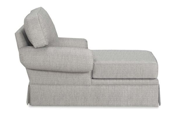 Corinne 8-Way Hand Tied Traditional Fabric Pillow Back Rolled Arm Chaise With Skirt