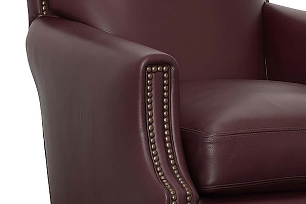 Crane Leather Tight Back Accent Chair