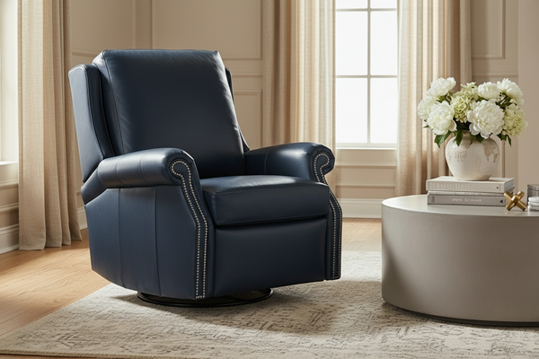 Cutler Leather SWIVEL/GLIDER Pillow Back Reclining Chair