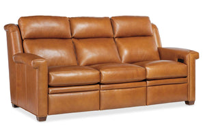 Dale 83 Inch Dual Power "Wall Hugger" Three Cushion Pillow Back Leather Sofa