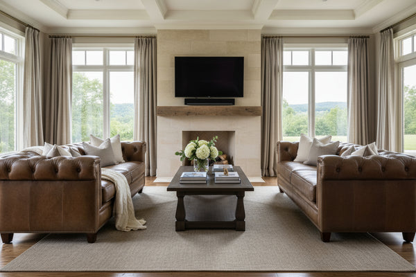 Damien Nature 94 Inch "Quick Ship" Tufted Chesterfield Style Sofa