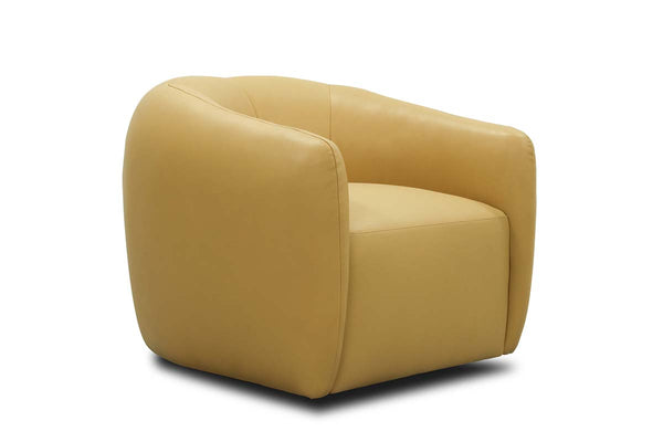 Darrin Contemporary Leather Swivel Accent Chair