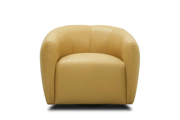 Darrin Contemporary Leather Swivel Accent Chair