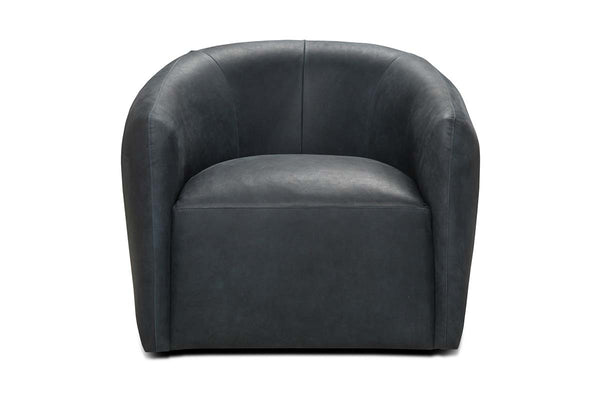 Darrin Contemporary Leather Swivel Accent Chair