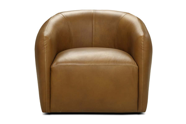 Darrin Contemporary Leather Swivel Accent Chair