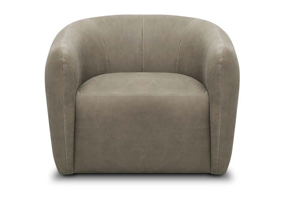 Darrin Contemporary Leather Swivel Accent Chair