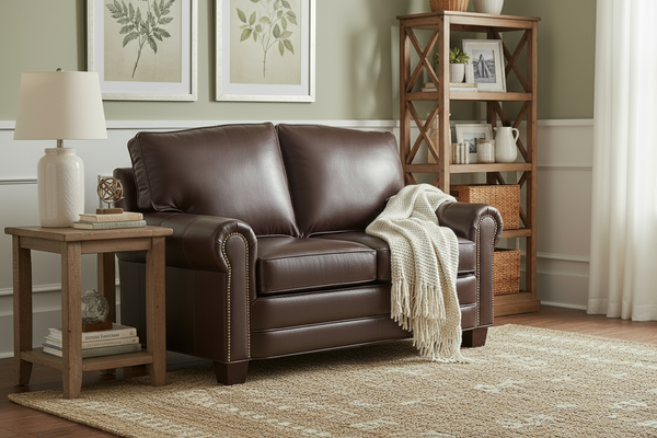 Davis Traditional Leather Loveseat