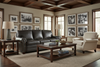 Image of Davis Classic Rolled Arm Leather Apartment Size Sofa Collection