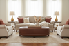 Image of Delaney 60 Inch Long Large Upholstered Oval Ottoman Bench