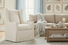 Image of Della Tall Wing Back Slipcovered Accent Chair With Sloping Arms