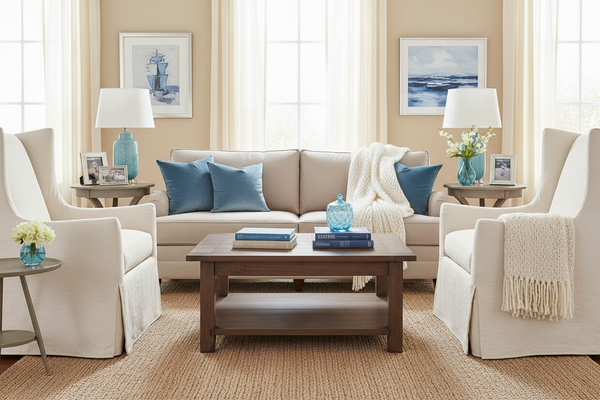 Della Tall Wing Back Swivel Slipcovered Accent Chair With Sloping Arms