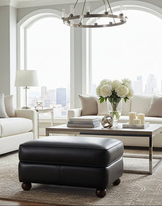 Desmond Leather Footstool Ottoman