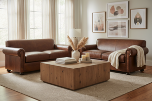 Desmond Leather Tight Back Loveseat