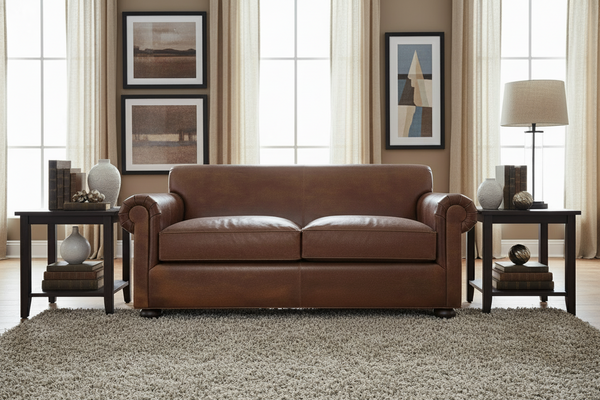 Desmond Leather Tight Back Loveseat