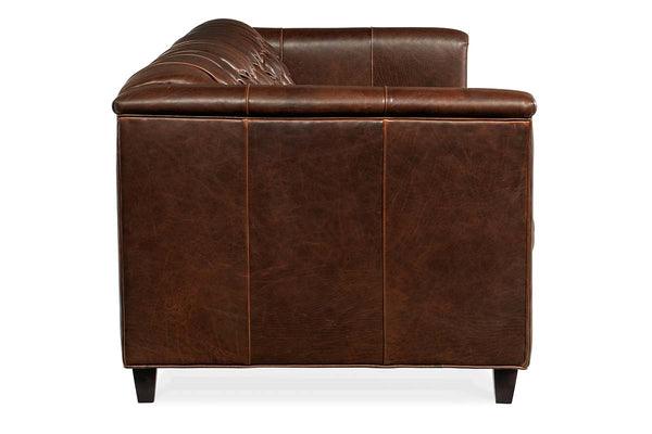 Devonshire 86 Inch Tufted Two Cushion Leather Sofa