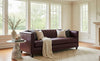 Image of Devonshire 86 Inch Tufted Bench Cushion Leather Sofa