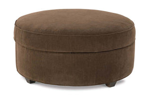 Dexter 36 Inch Round Large Fabric Upholstered Storage Ottoman