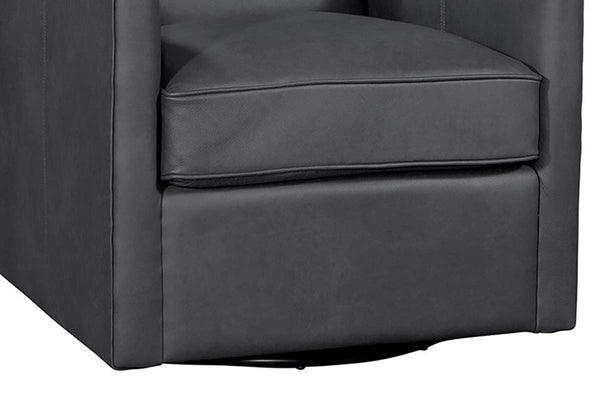 Pearson Gray SWIVEL "Quick Ship" Track Arm Tight Back Leather Chair