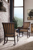 Image of Dolly Timber "Quick Ship" Leather Rocking Accent Chair With Nail Trim