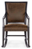 Image of Dolly Timber "Quick Ship" Leather Rocking Accent Chair With Nail Trim
