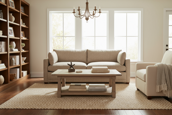 Donna 88 Inch Two Cushion Fabric Sofa With Track Arms