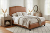 Image of Donovan "Designer Style" Camel Back Style Leather Platform Bed