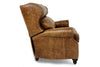 Image of Douglas "BIG MAN" Leather Bustle Wing Back Recliner With Nailhead Trim