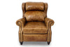Image of Douglas "BIG MAN" Leather Bustle Wing Back Recliner With Nailhead Trim