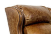 Image of Douglas "BIG MAN" Leather Bustle Wing Back Recliner With Nailhead Trim