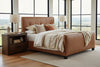 Image of Drake "Designer Style" Leather Upholstered Panel Bed
