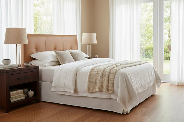 Drake "Designer Style" Leather Panel Headboard With Buttons