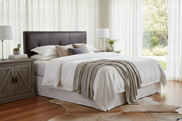 Drake "Designer Style" Leather Panel Headboard With Buttons