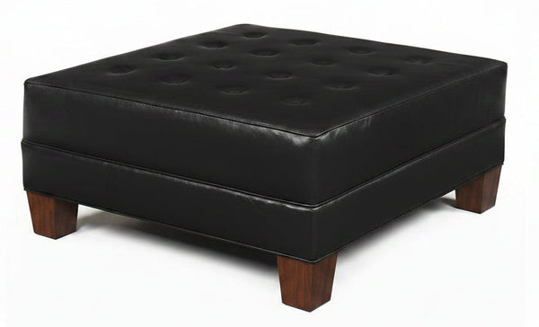 Drew "Ready To Ship" 42 Inch Square Leather Ottoman (Photo For Style Only)