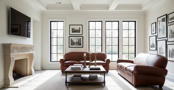 Edison Antique Art Deco Leather Couch Collection