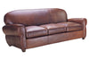 Image of Edison XL 93 Inch Leather Tight Back Art Deco Cigar Club Sofa