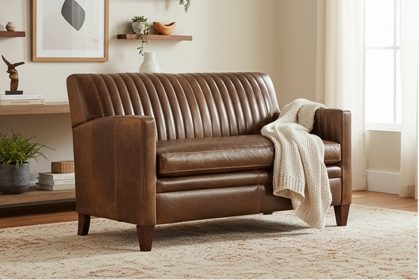 Edwin Transitional Leather Loveseat