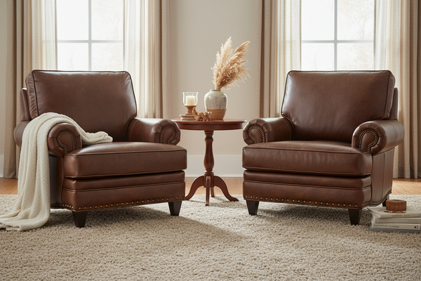 Eldred "Quick Ship" Traditional Leather Pillow Back Club Chair