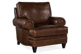 Eldred "Quick Ship" Traditional Leather Pillow Back Club Chair
