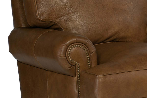 Eldred Sable "Quick Ship" Traditional Leather Pillow Back Club Chair