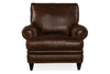 Image of Eldred "Quick Ship" Traditional Leather Pillow Back Club Chair