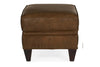 Image of Eldred Sable "Quick Ship" Traditional Top Grain Leather Pillow Top Footstool Ottoman
