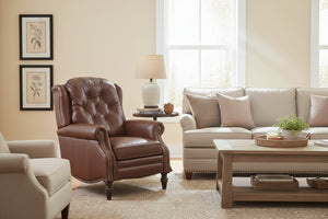 Elias Leather Recliner With Nailhead Trim