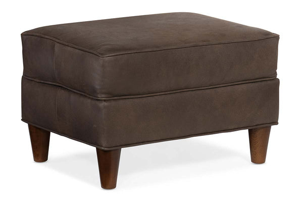 Ellis Transitional Leather Ottoman